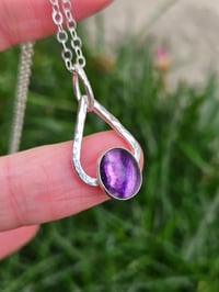Image 1 of 'Heart of a Dragon ' - Sterling Silver Necklace with Fluorite Gemstone 