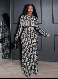 Image 2 of Lettered Long Sleeve Maxi Dress