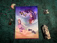 Image 1 of Sora and Kairi in Neverland Kingdom Hearts Art Print