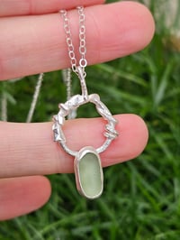 Image 7 of Calm Shores - Cornish pale green Seaglass Necklace 
