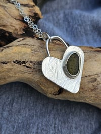 Image 4 of Ocean Heart - with dark green Cornish Seaglass 