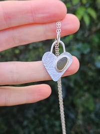 Image 5 of Ocean Heart - with dark green Cornish Seaglass 