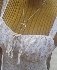 Image 5 of Shimmering Heart - Medium Sterling Silver Wire Heart Necklace 