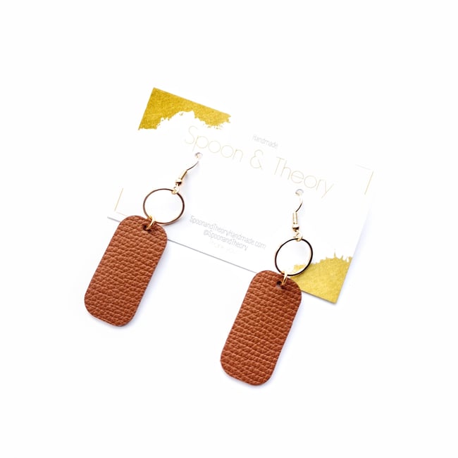 Mocha Leather Earrings 