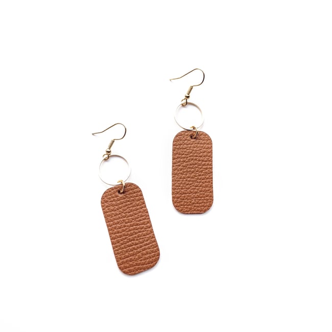 Mocha Leather Earrings 