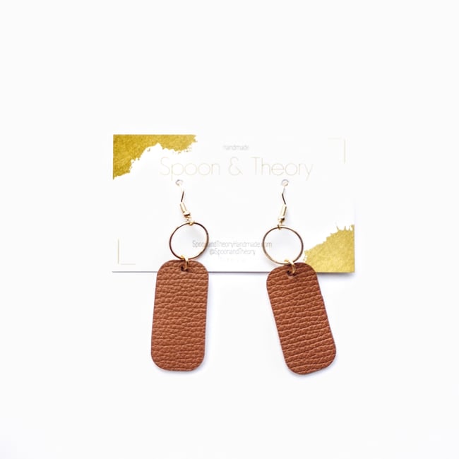 Mocha Leather Earrings 