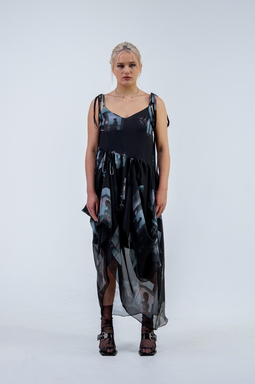 Image of Cascade Dress in Flicker State Silk