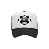 OFFICIAL - JARED JAMES NICHOLS - "JJN" LOGO BLACK AND WHITE TRUCKER HAT