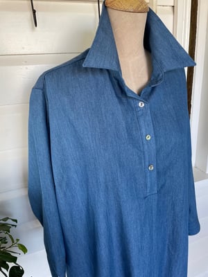 Image of Mid Blue Chambray Tunic Dress