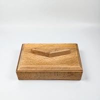 Image 1 of Ancienne boîte en bois Art Déco  rectangulaire - Boîte à bijoux Art Déco vintage