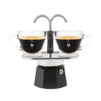 Image 2 of Bialetti Mini Express 2 Cup Black Double Stovetop Coffee Espresso Maker