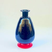 Image 2 of Ancien vase en verre de Murano de Nason & Moretti  noir et rouge carafe Art Déco 1930