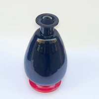 Image 3 of Ancien vase en verre de Murano de Nason & Moretti  noir et rouge carafe Art Déco 1930