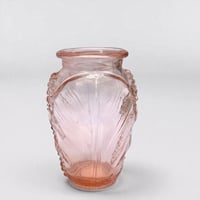 Image 4 of Petit vase rosaline à jacinthe Art Déco en verre rosaline vintage 1930  - Vase verre rose