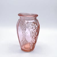 Image 3 of Petit vase rosaline à jacinthe Art Déco en verre rosaline vintage 1930  - Vase verre rose