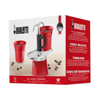 Image 2 of Bialetti Mini Express 2 Cup RED + 2 Mini Cups Double Stovetop Coffee Espresso Maker