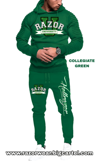 Collegiate Green Jogger Set by Razorwear 