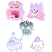 Image 2 of Gigantamax Gengar, Mega Gengar, Espurr, Greavard & Litwick Sticker Flakes