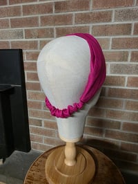 Image 3 of Pure Linen Twist Headband in Fuschia