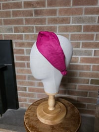 Image 2 of Pure Linen Twist Headband in Fuschia