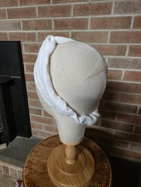 Image 2 of Pure Linen Twist Headband in White