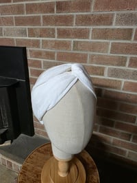 Image 1 of Pure Linen Twist Headband in White