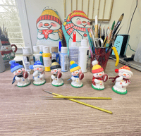 Image 1 of Custom Order Football and Candy Cane Snowmen- Your Team Colors or Your Favorite Colors