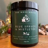 Blue Spruce & Mistletoe Small Amber Jar Soy Wax Candle - Special Edition