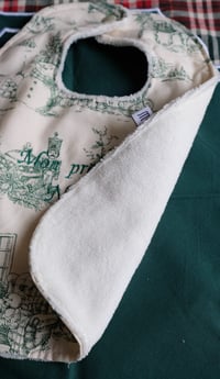 Image 4 of  Bavoir reversible toile de Jouy de Noël
