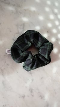 Chouchou écossais bleu et vert