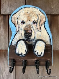 Small Yellow Fellow Lab Pup Hook Rack
