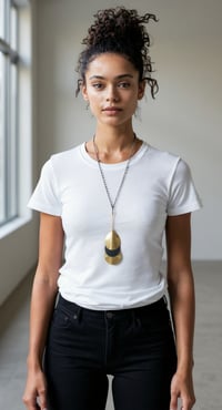 Image 7 of Collana lunga con pendente, artigianale, in pelle e ottone, modello: ARMADILLO LONG