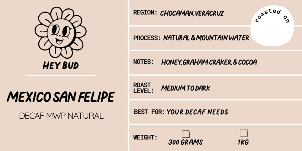 Image of DECAF - Mexico San Felipe Decaf MWP Natural