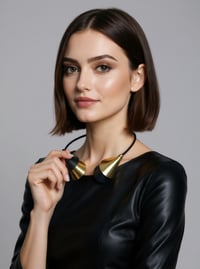 Image 3 of  Collana, artigianale, in pelle, modello: ARMADILLO BASIC