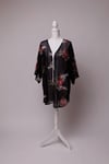 Black floral robe