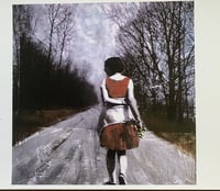 Lonely road vintage woman quality art print 