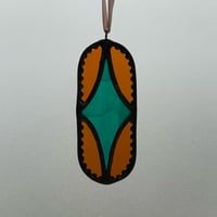 Image 2 of Teal Diamond ornament .