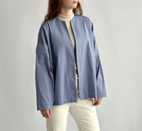 Image 2 of loose blue cotton jacket