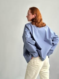 Image 5 of loose blue cotton jacket