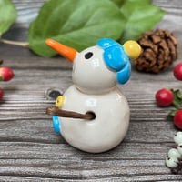 Image 2 of Handmade Ceramic Forget-Me-Not Snowpeep  