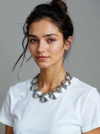 Image 7 of Collana scultura, artigianale, in pelle, modello: TORTOISE