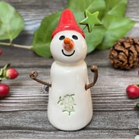 Image 5 of Handmade Ceramic Mistletoe Snowpeep