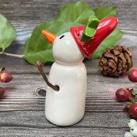 Image 2 of Handmade Ceramic Mistletoe Snowpeep