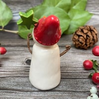 Image 3 of Handmade Ceramic Mistletoe Snowpeep