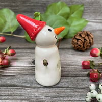 Image 4 of Handmade Ceramic Mistletoe Snowpeep