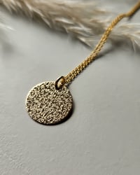 Image 2 of 14k Gold filled Hammered Sun Necklace