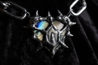 Image 4 of Dead Good spikey labradorite crystal heart with fox tooth