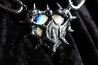 Image 1 of Dead Good spikey labradorite crystal heart with fox tooth