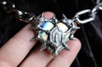 Image 5 of Dead Good spikey labradorite crystal heart with fox tooth