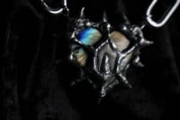 Image 6 of Dead Good spikey labradorite crystal heart with fox tooth